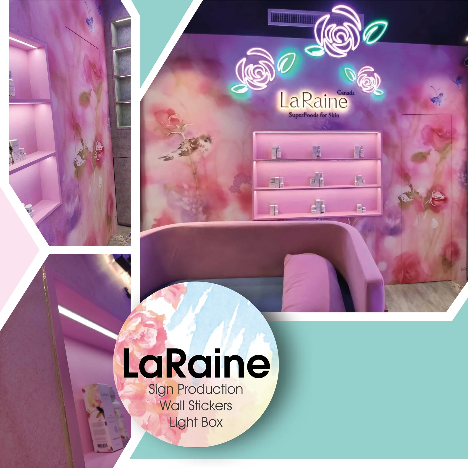 LaRaine 櫥窗貼圖及燈箱作品集圖板