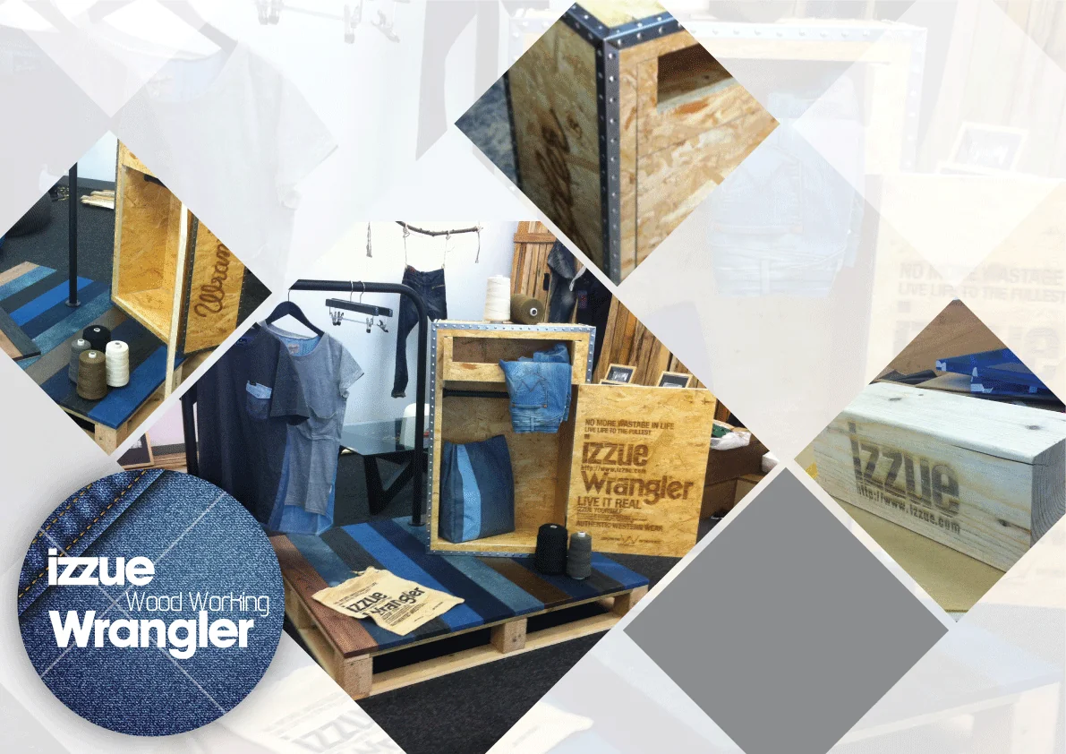 Wrangler 木製陳列作品集圖板